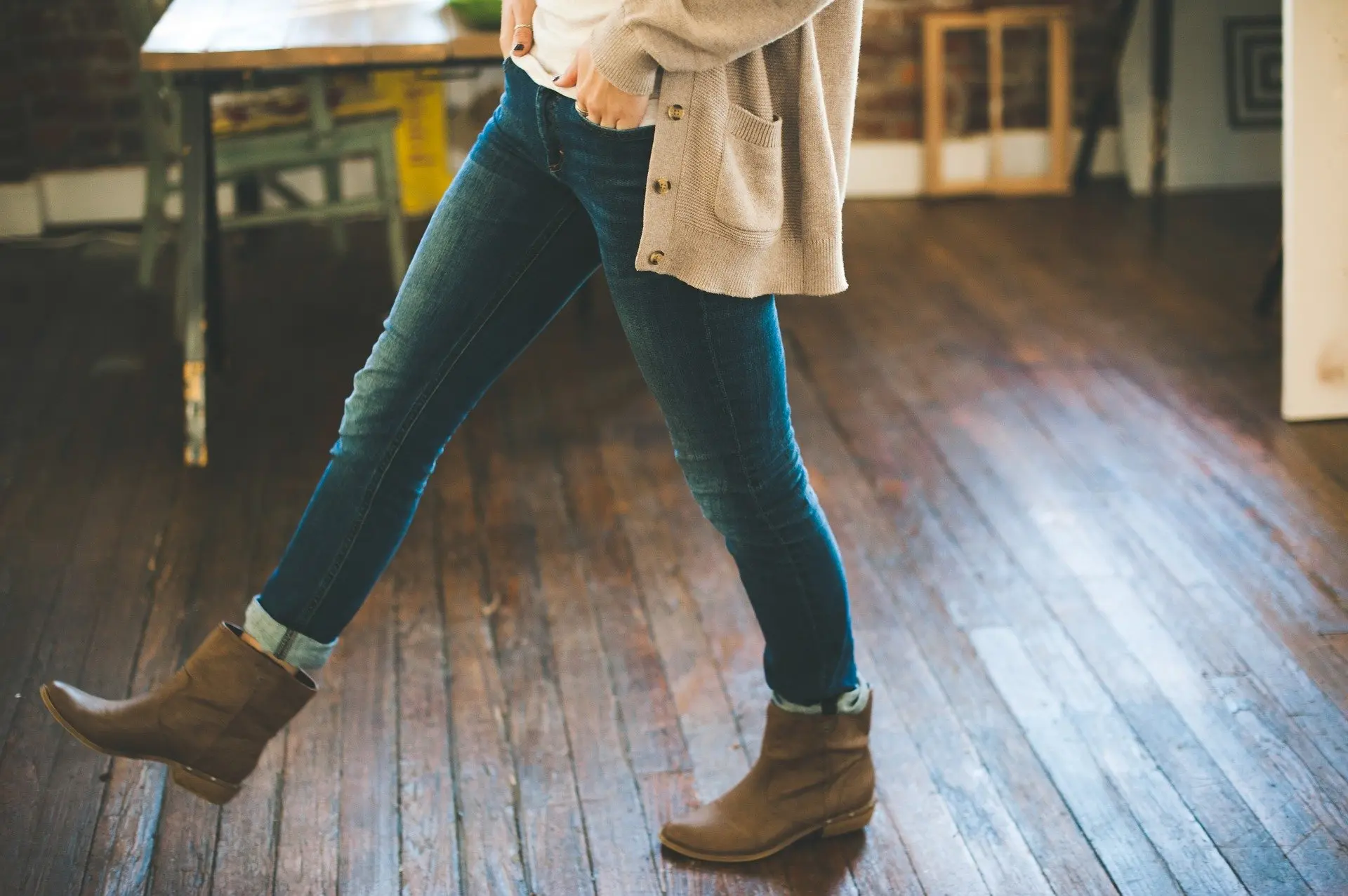 Walking on wood flooring